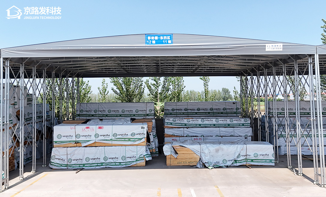 天津潘庄名贵木料市场推拉棚