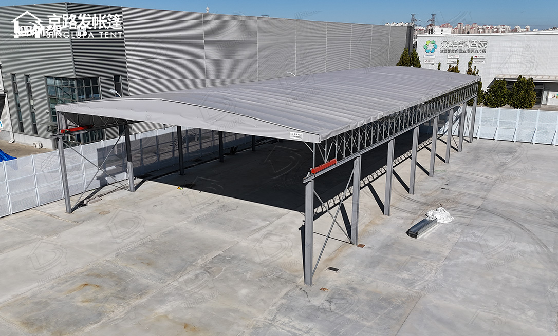 津南区双港老板电器悬空电动推拉棚