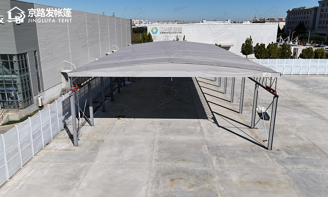 津南区双港老板电器悬空电动推拉棚